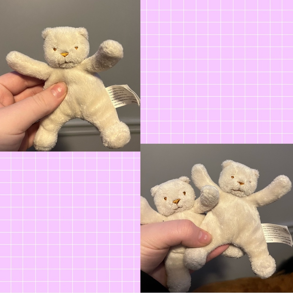 Tiny white bear stuffed animal
